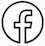 white outline of Meta, Facebook icon.