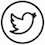 White outline of X, Twitter icon.